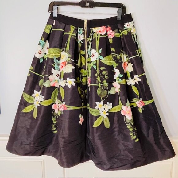 Ted Baker Floral Formal Secret Trellis Midi Full Skirt Size 3 Women's 8 - Picture 7 of 11
